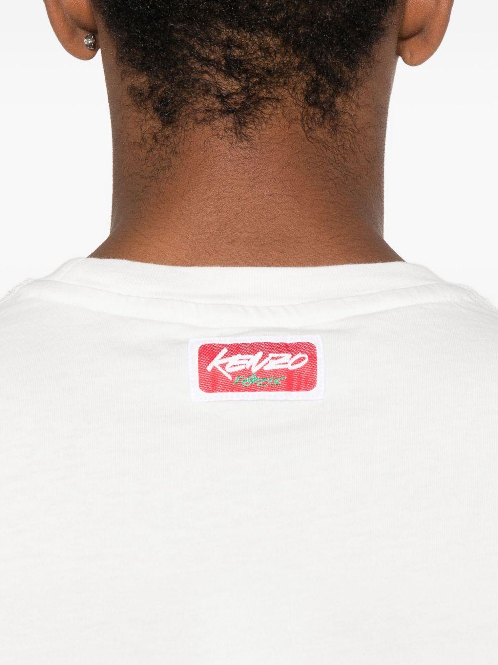 T-shirt bianca in cotone biologico con logo 