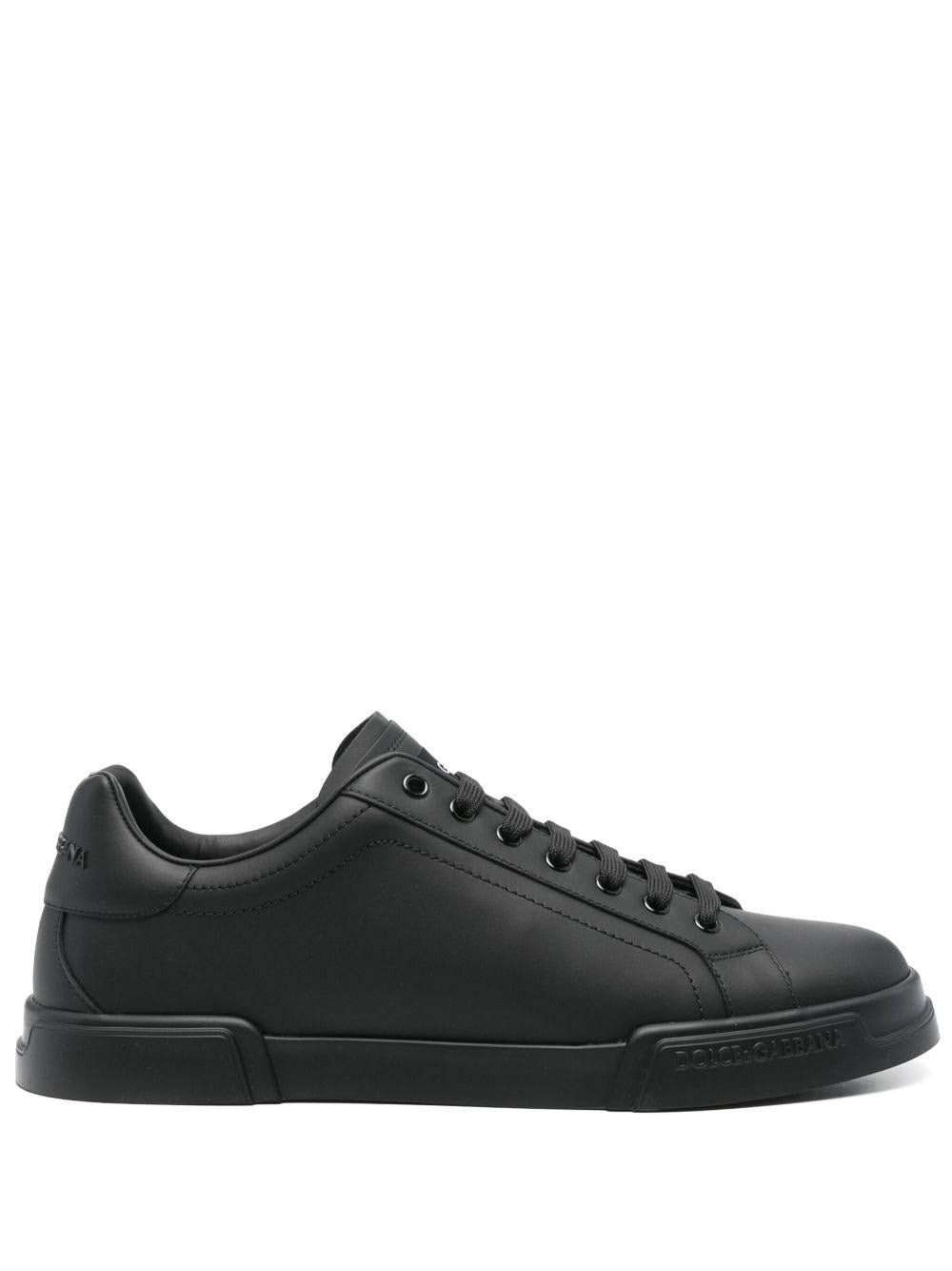 Sneakers nero in pelle 