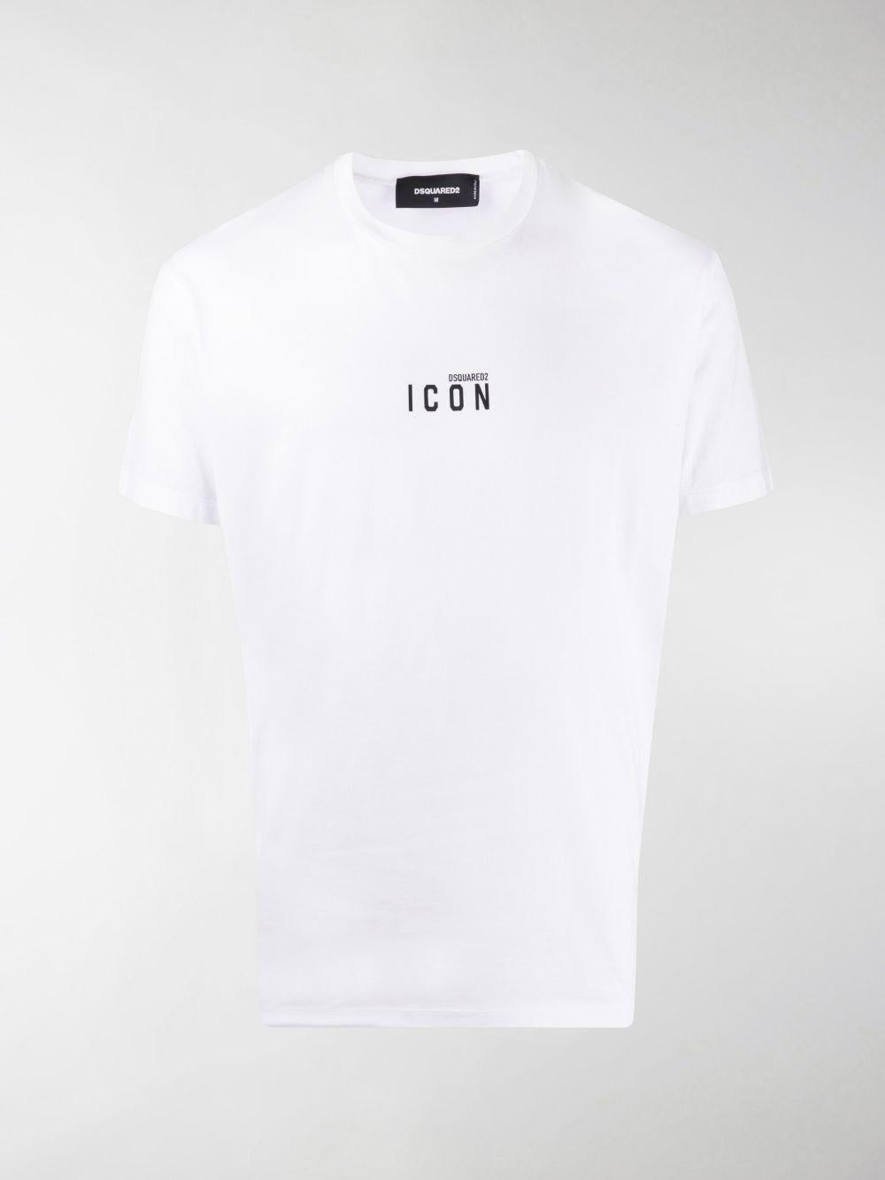 T-shirt Bianca Micro-Stampa Icon 