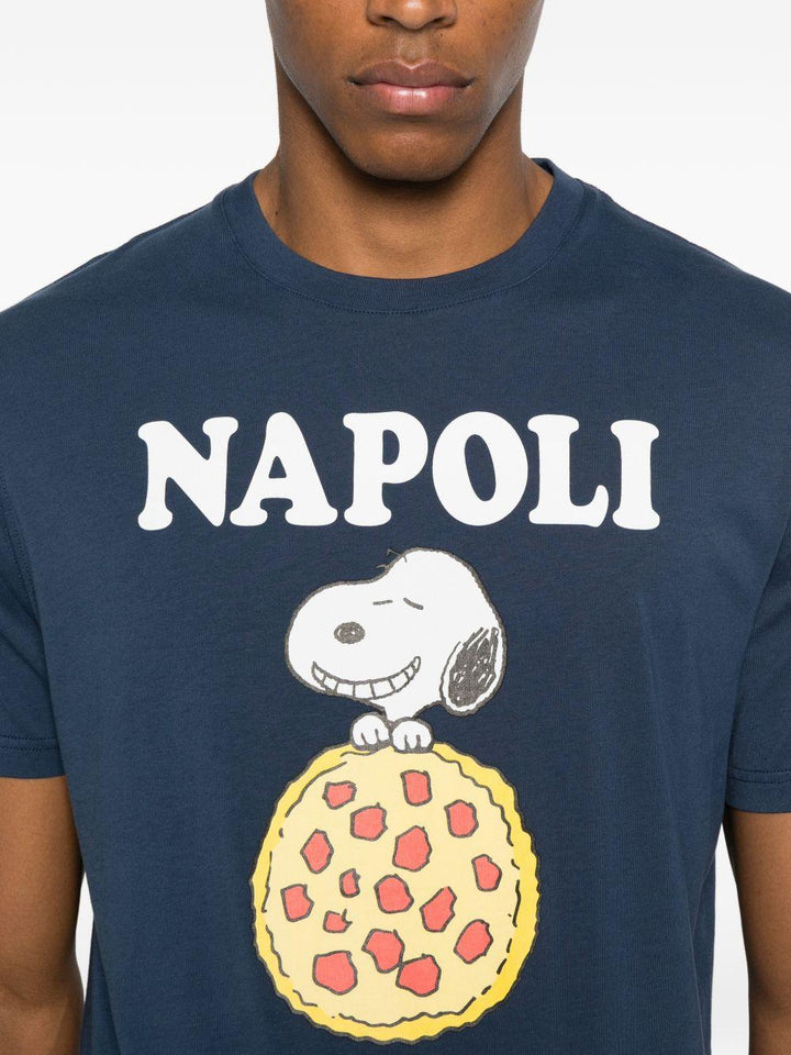 T-shirt blu con stampa 