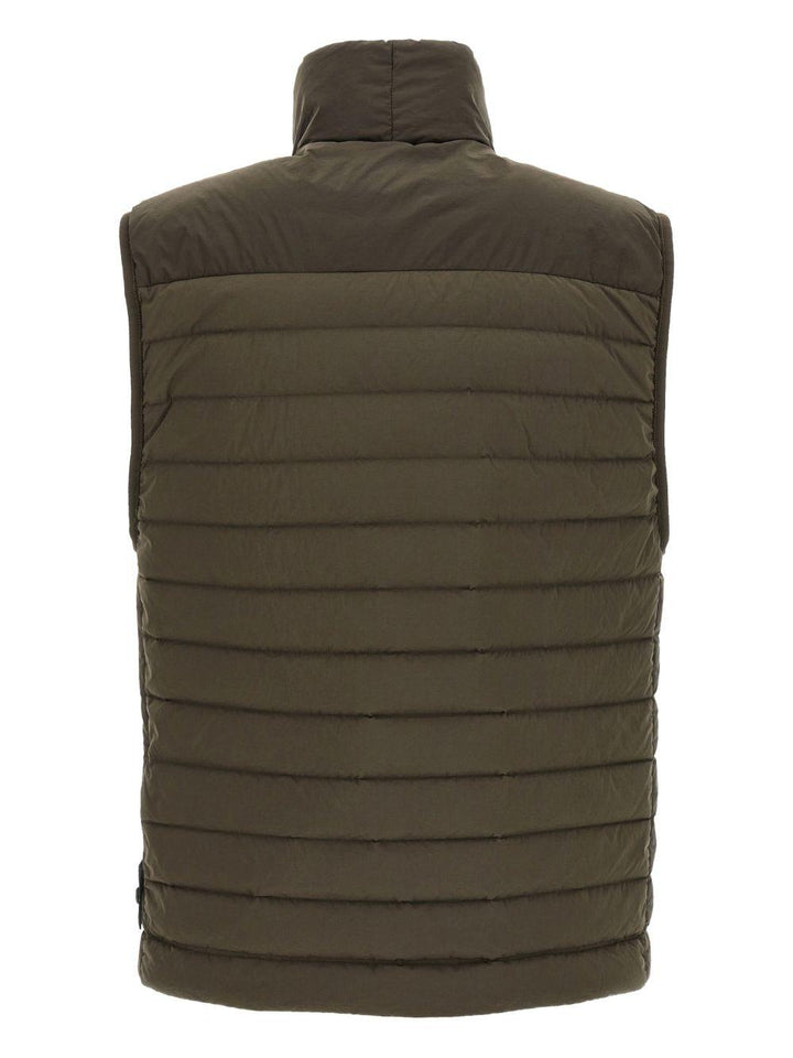 Gilet imbottito verde con collo alto 