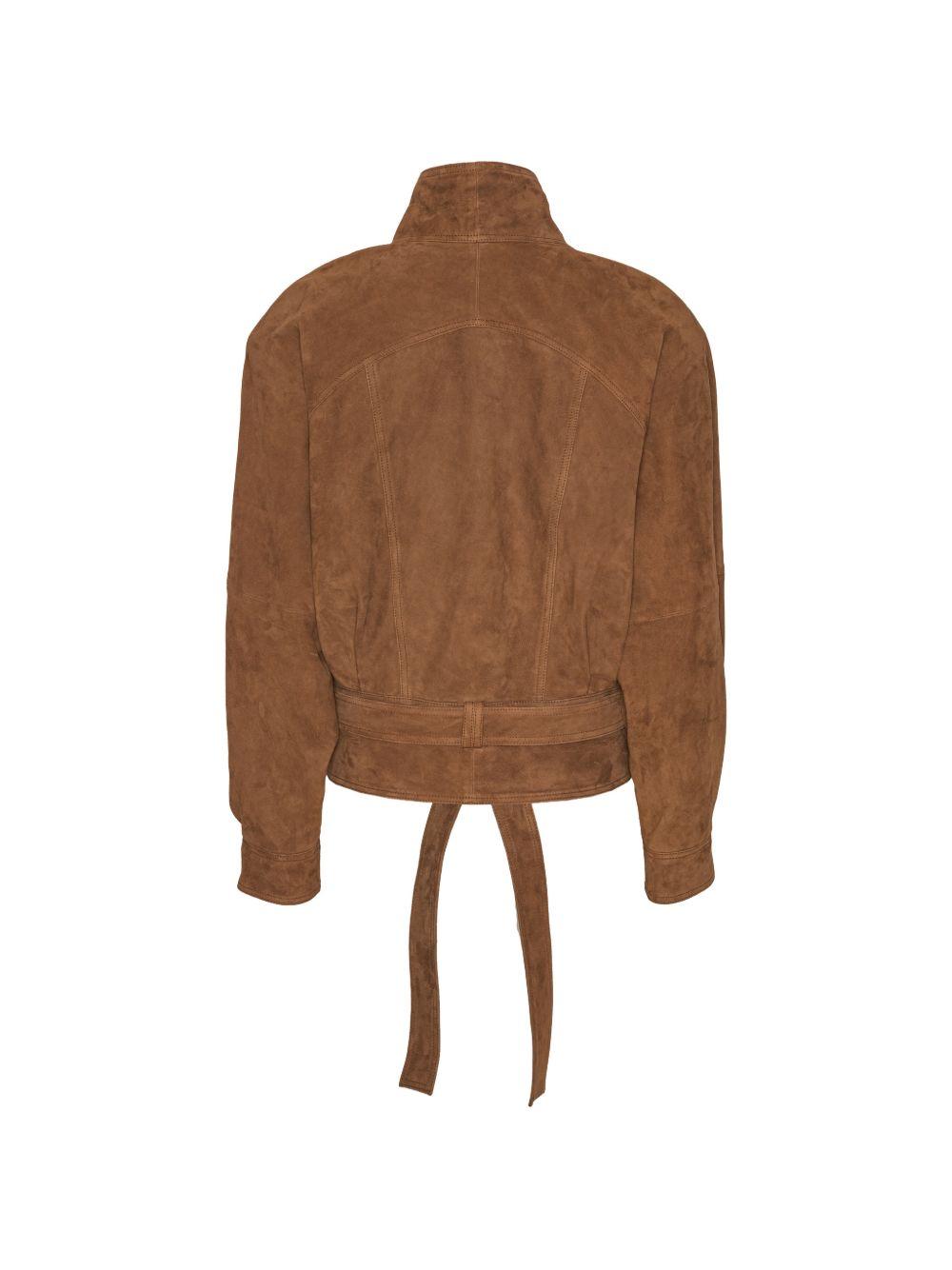 Giacca in pelle scamosciata 