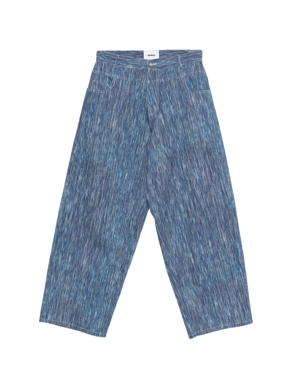 Jeans blu in cotone effetto testurizzato 