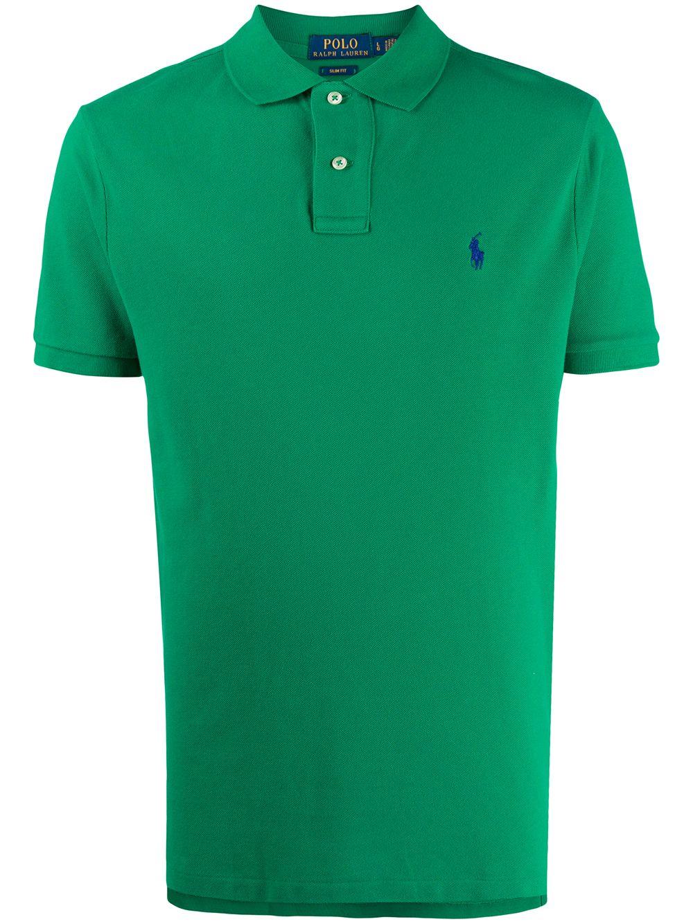 Polo verde con ricamo 