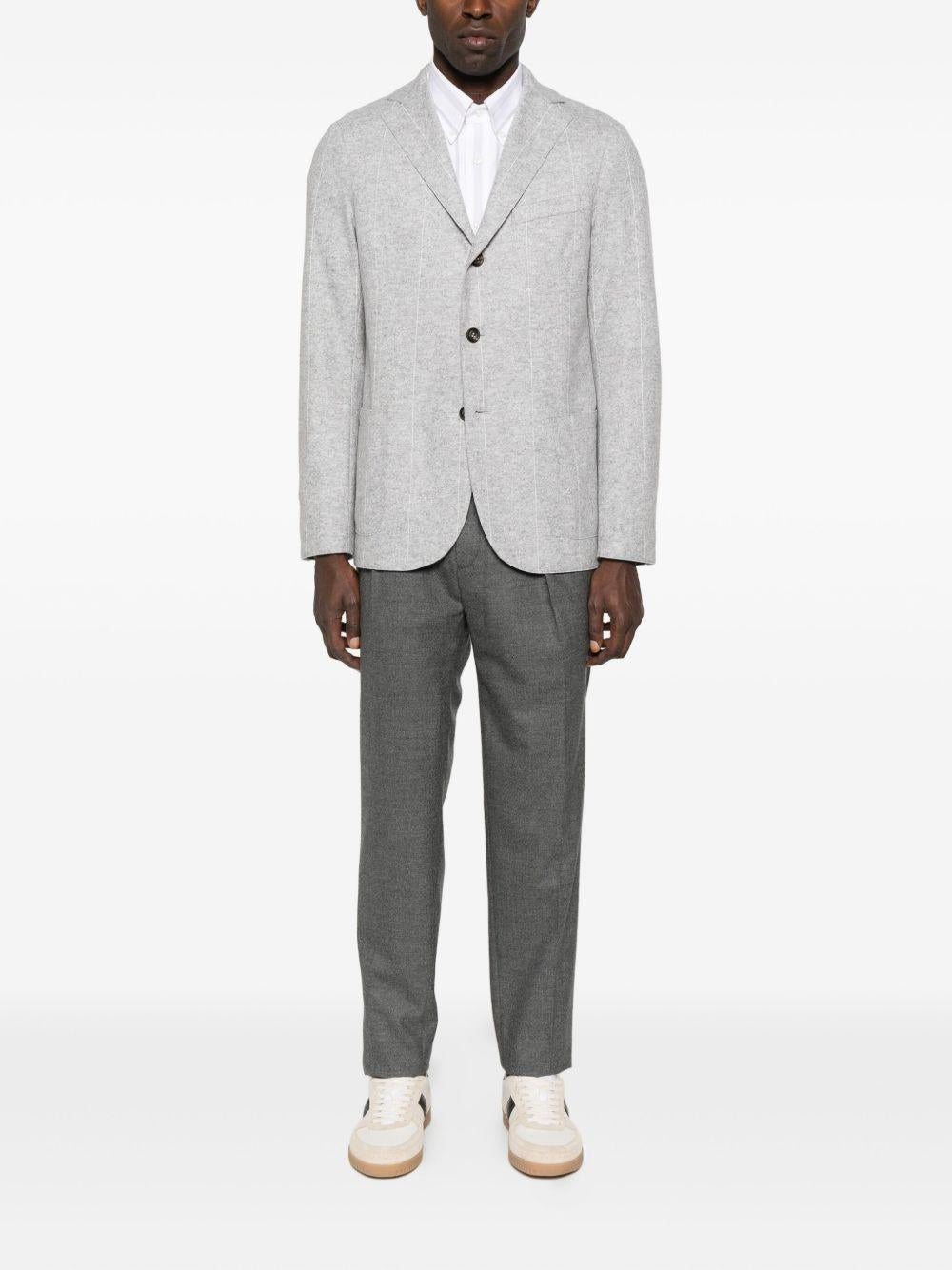 Blazer monopetto gessato grigio 