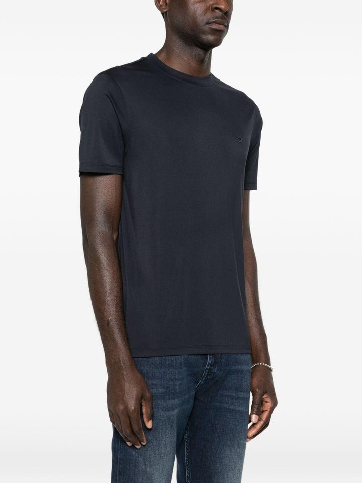T-shirt blu con dettaglio logo 