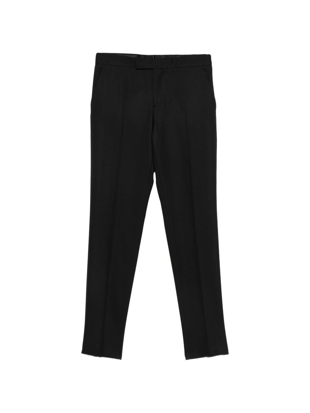 Pantaloni neri con passanti in lana vergine 
