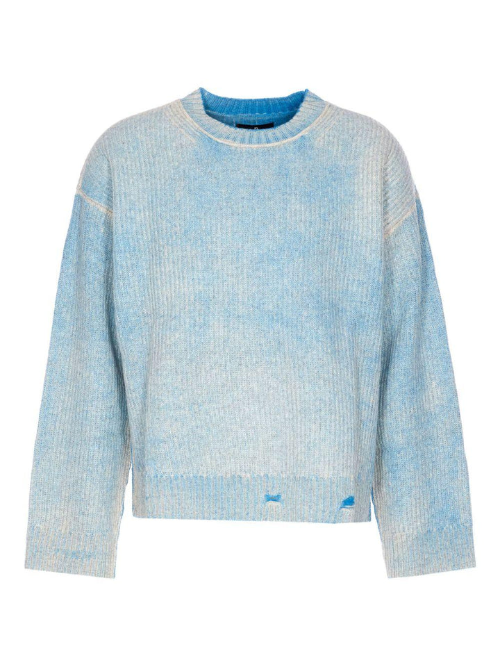 Maglione con effetto vissuto azzurro 