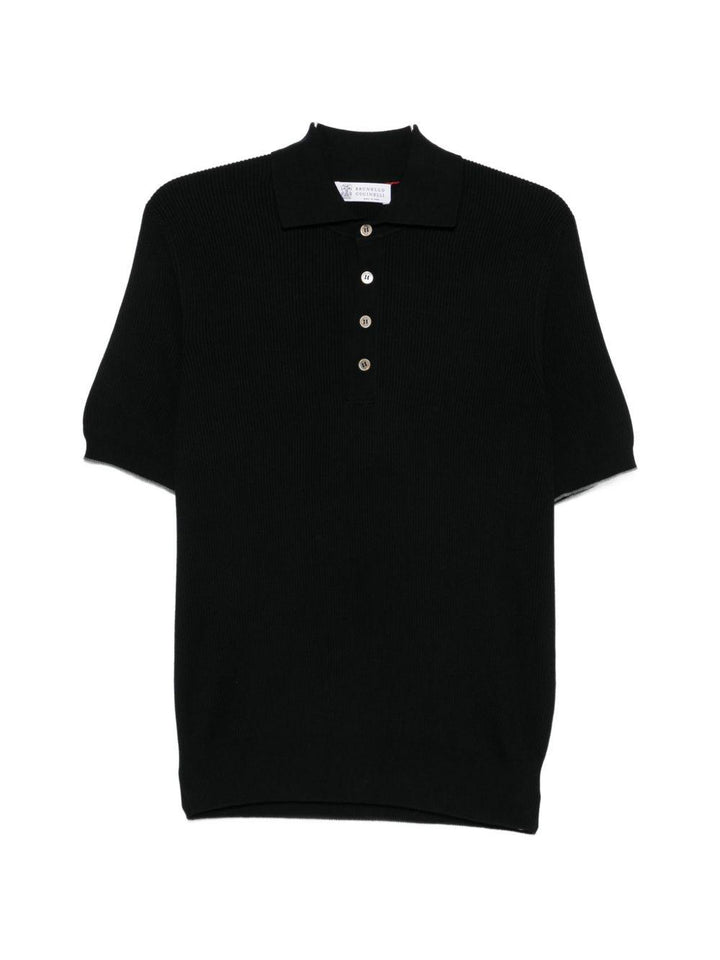 Polo nera a maniche corte 