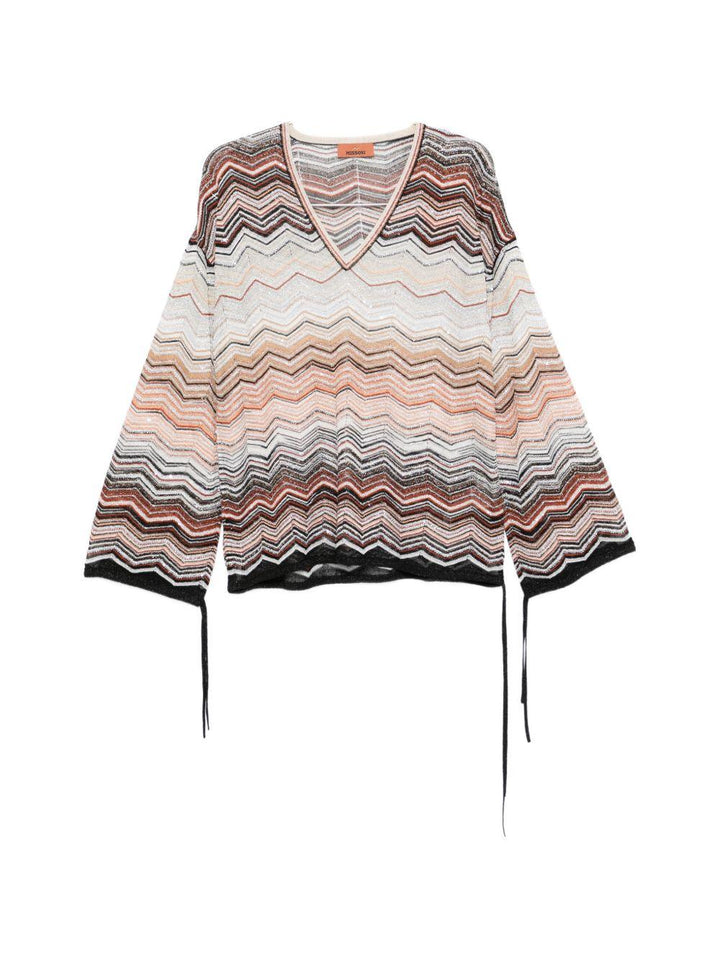Blusa con motivo chevron 