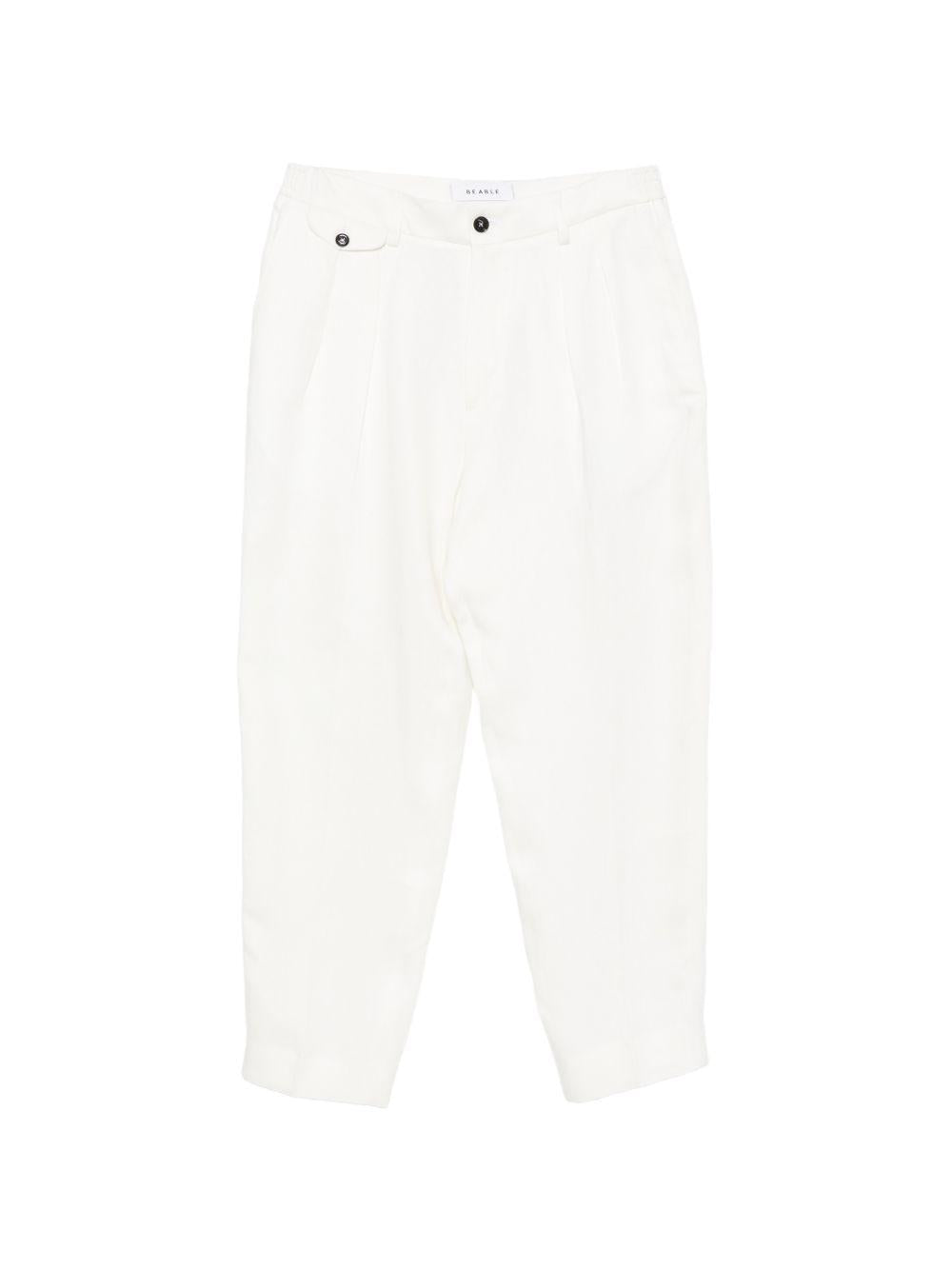 Pantaloni bianchi plissettato 