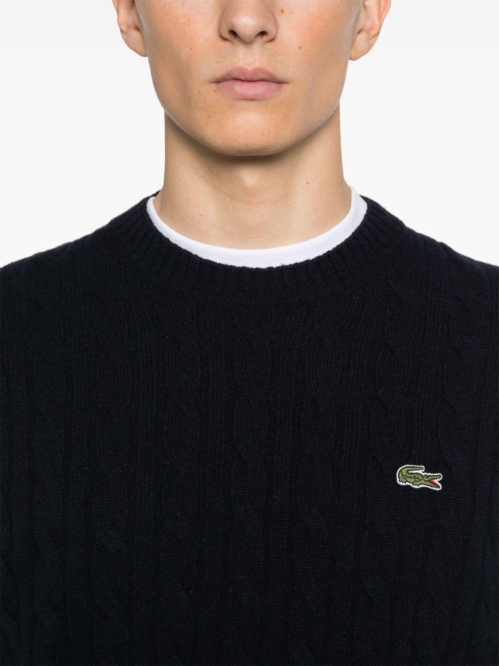 Maglione blu navy a maglia intrecciata 