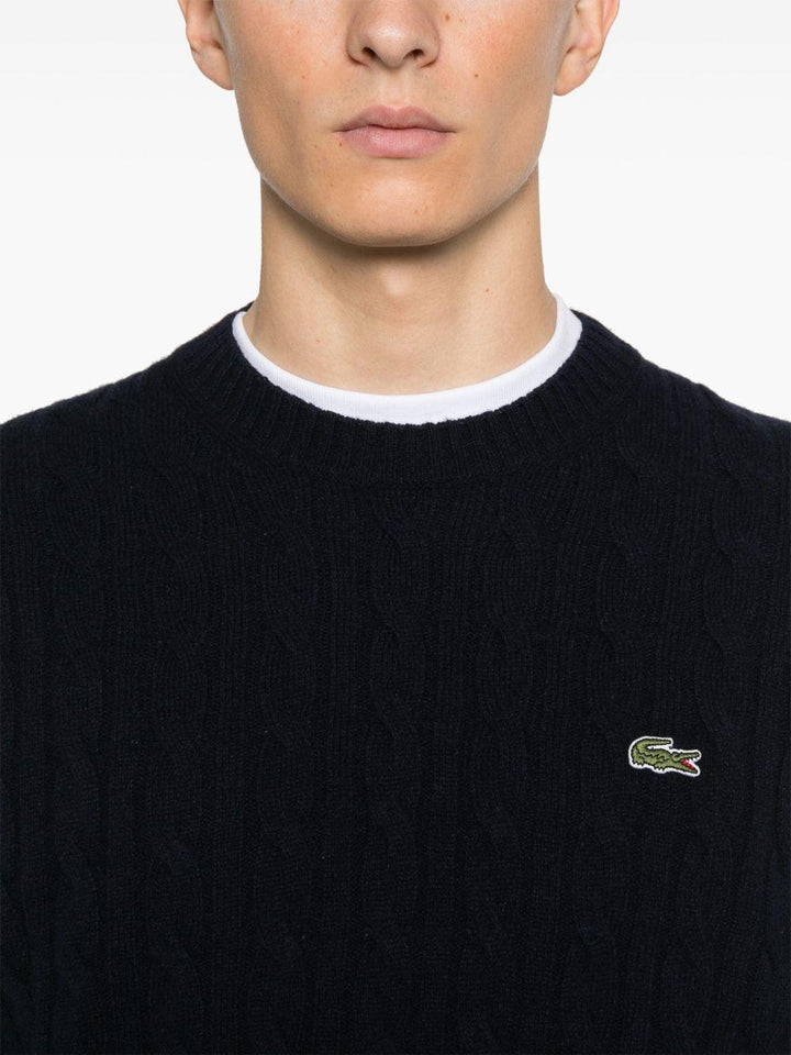 Maglione blu navy a maglia intrecciata 