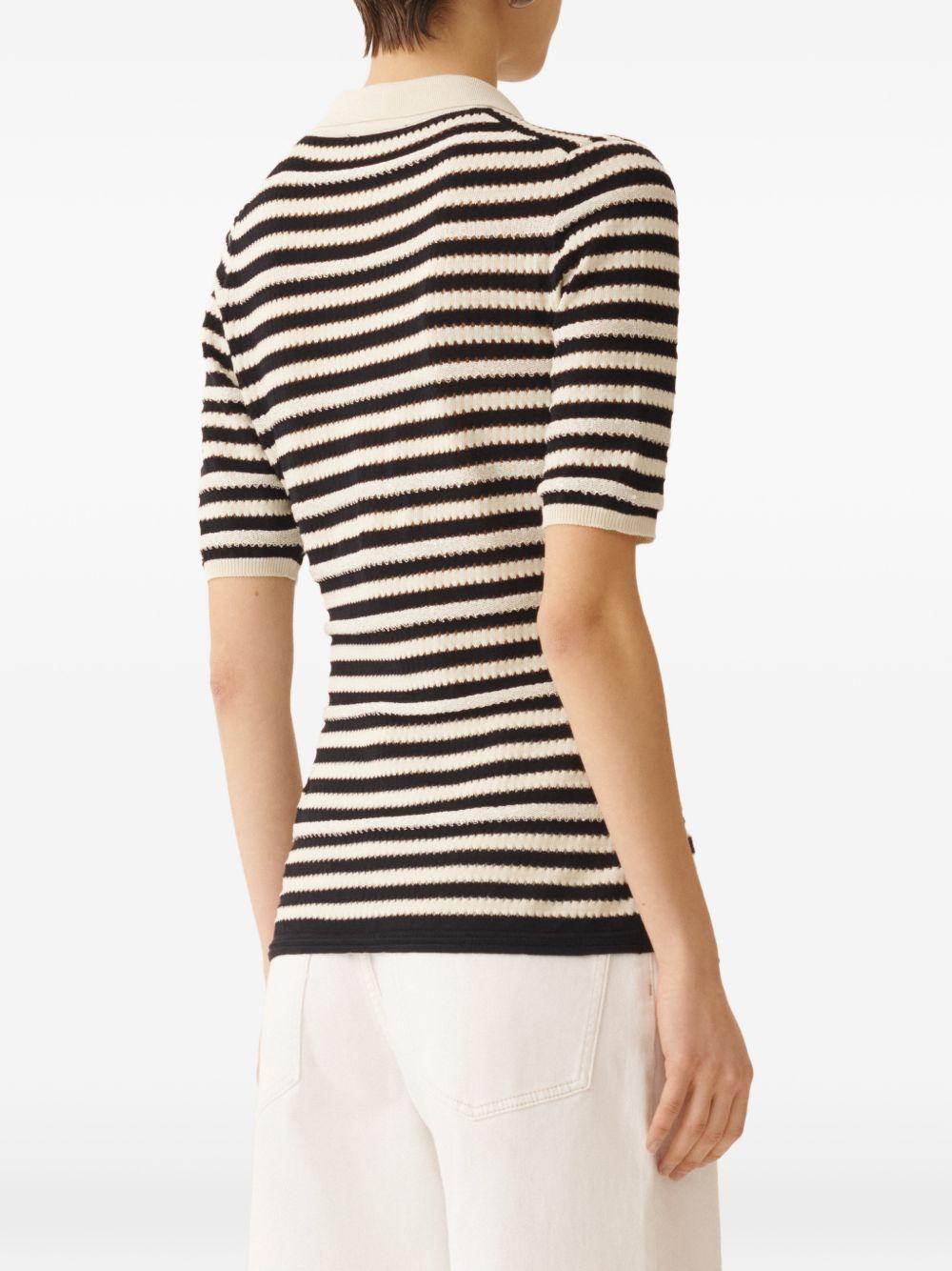 Top a righe con scollo a V 