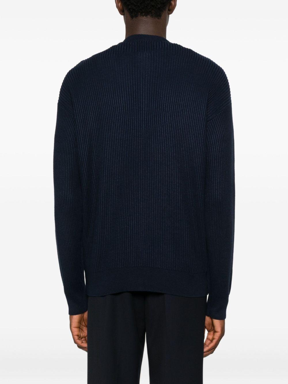 Cardigan blu navy a coste 