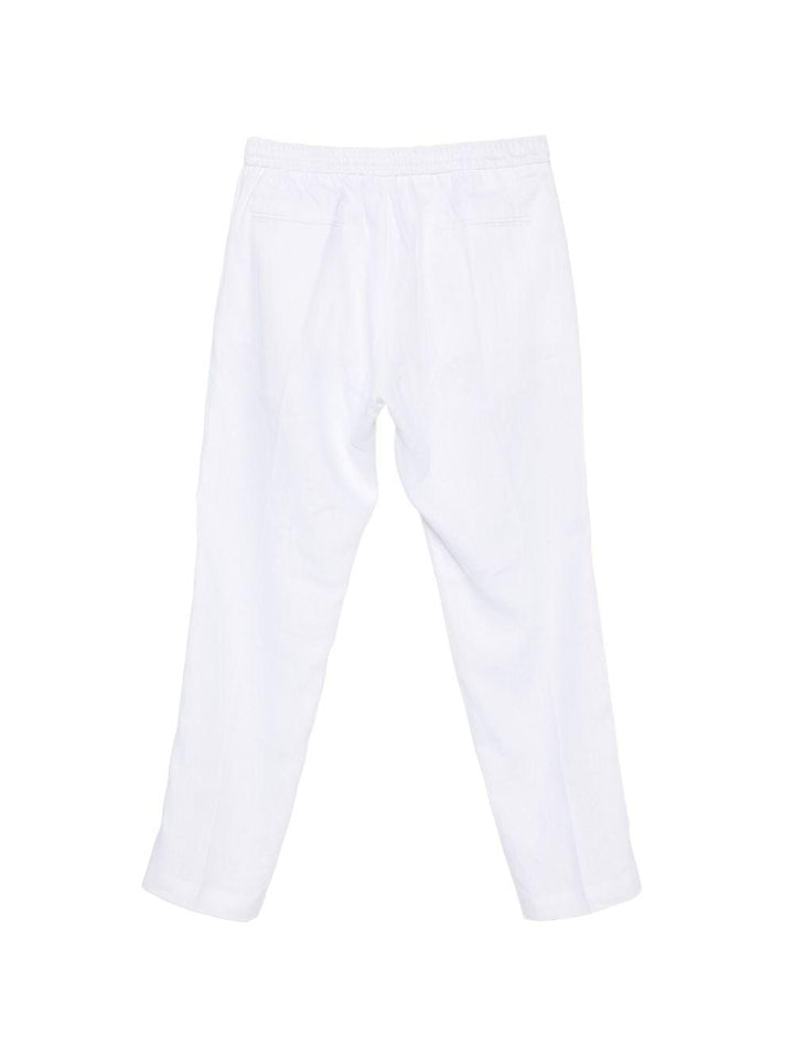 Pantaloni in lino con coulisse bianco 