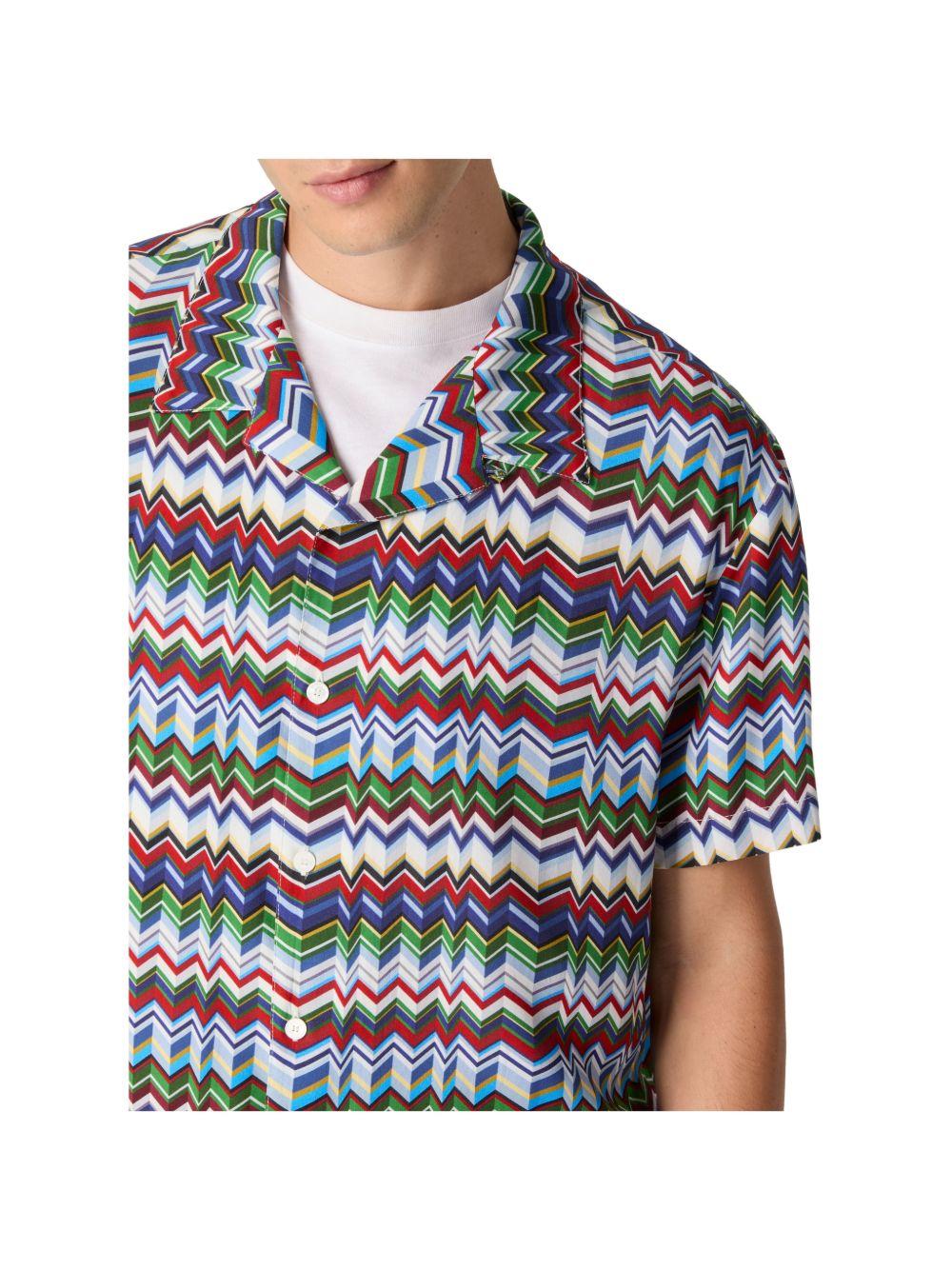 Camicia con stampa a zigzag dark 