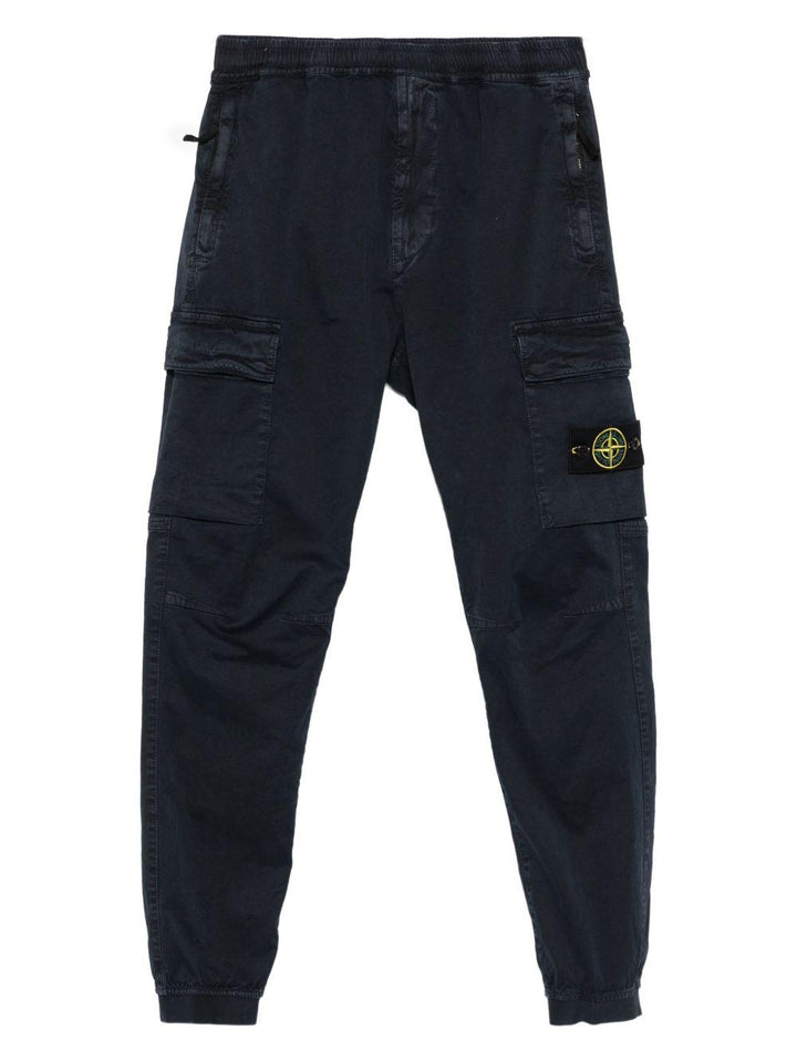 Cargo blu con orli elasticizzati 