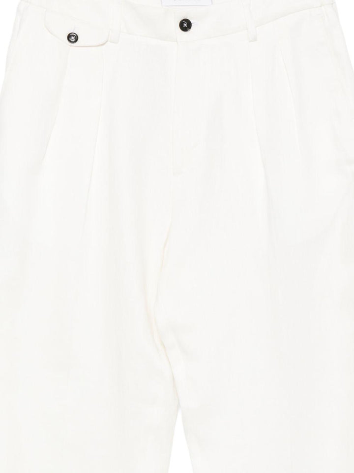 Pantaloni bianchi plissettato 