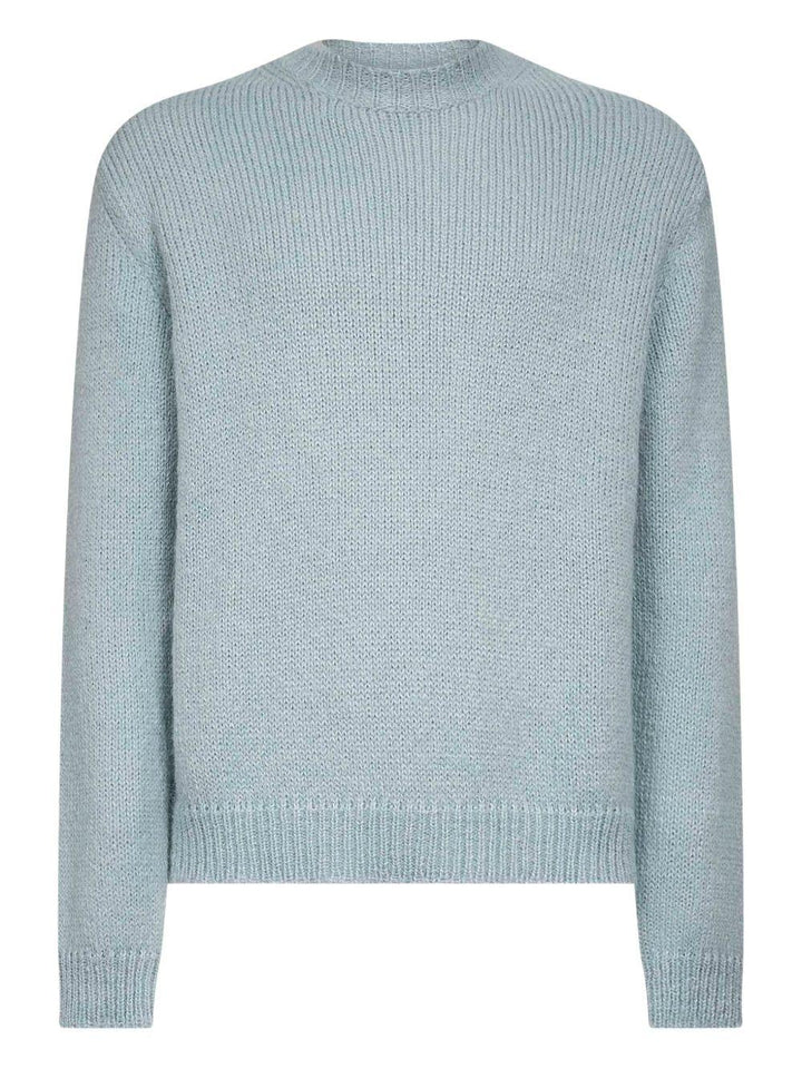 Maglione blu polvere girocollo 