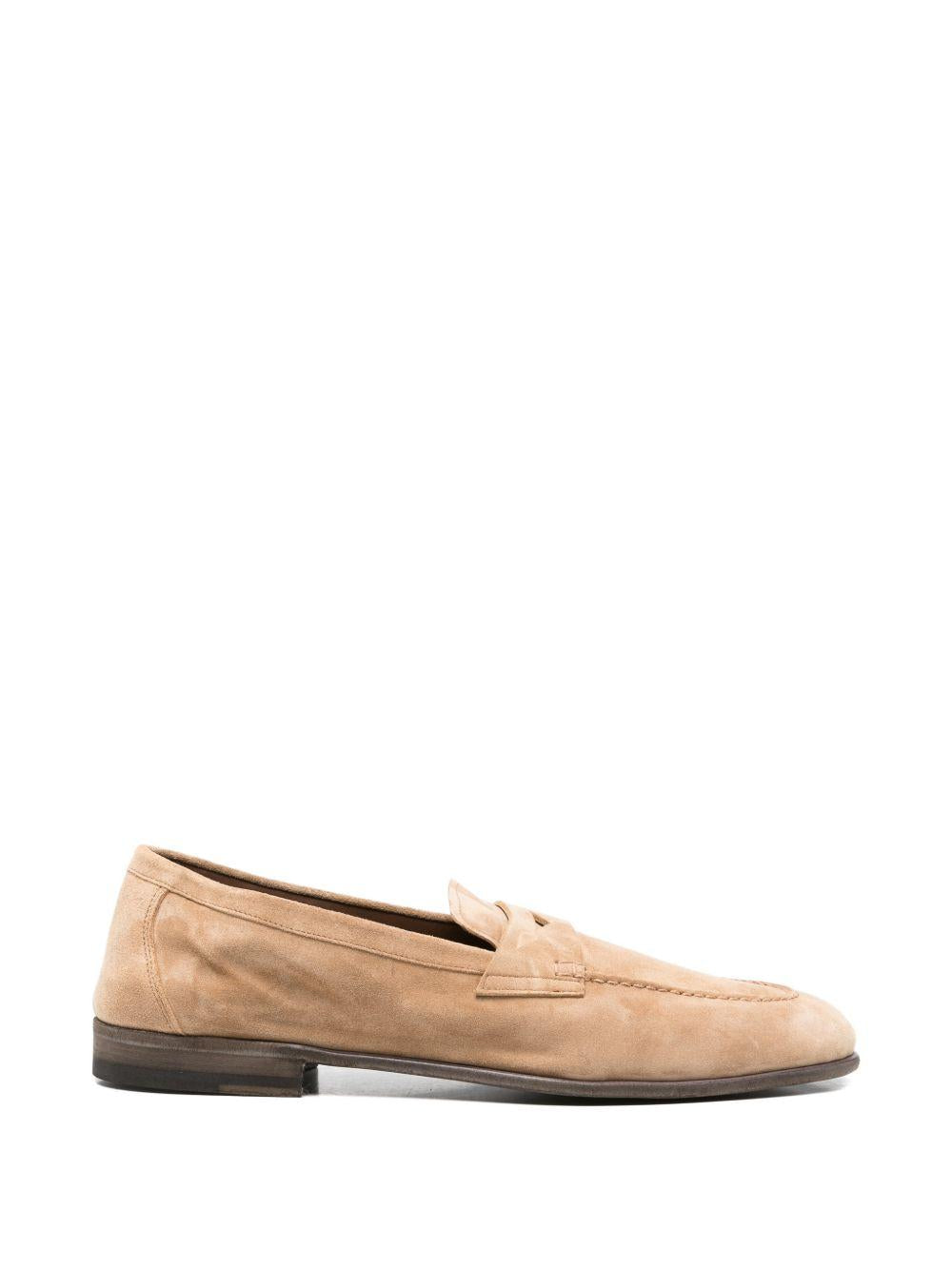 Mocassini beige in pelle 