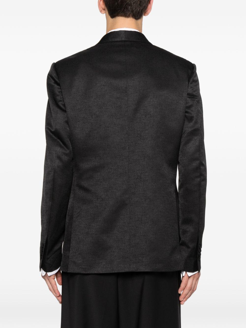Blazer monopetto nero con scollo a scialle 