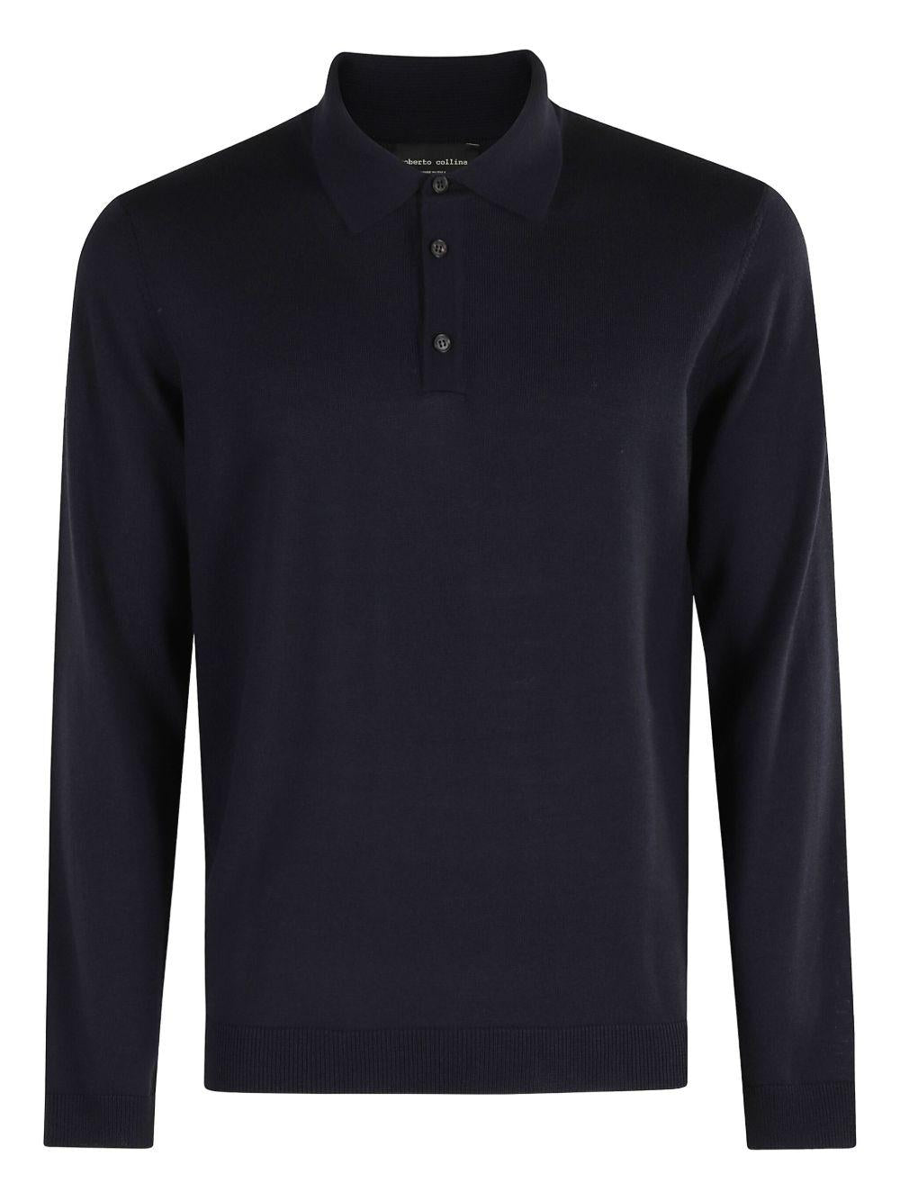 Polo navy a maniche lunghe 