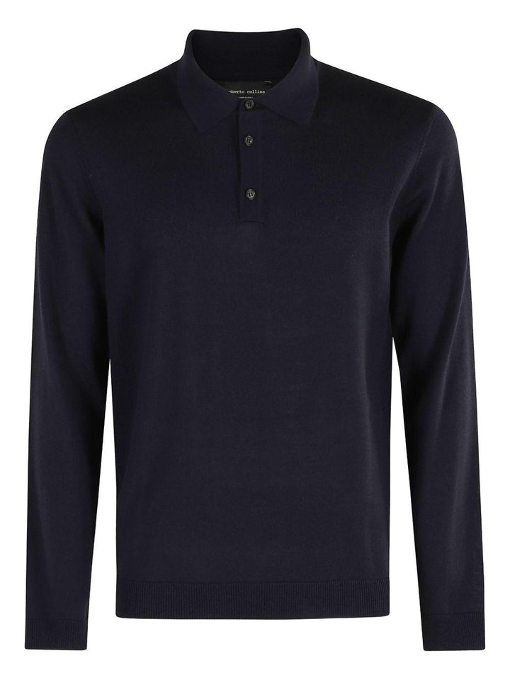 Polo navy a maniche lunghe 
