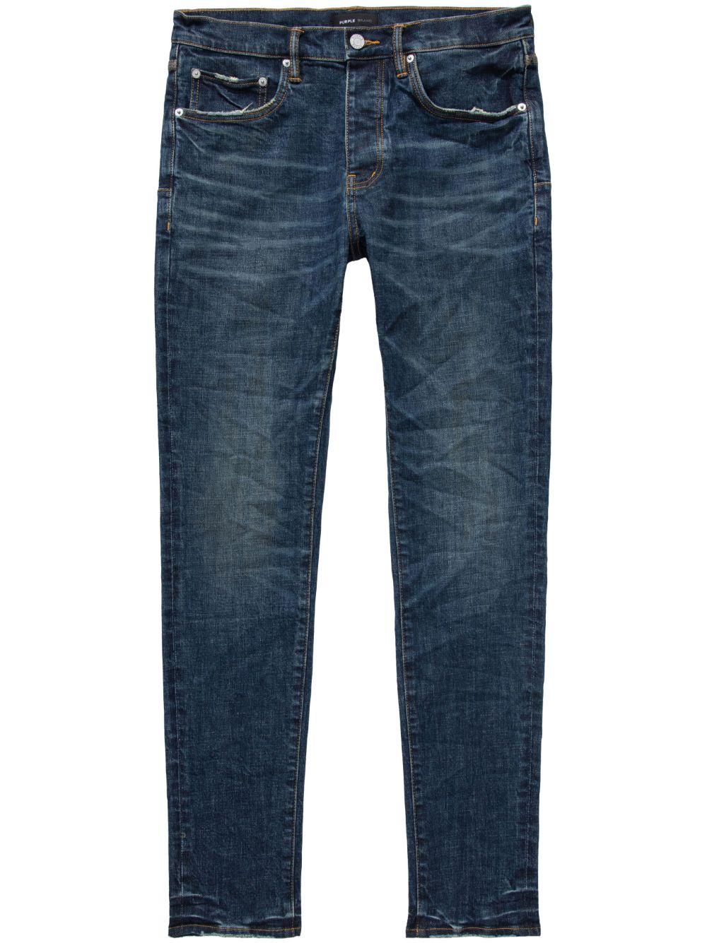 Pantaloni indaco skinny a vita bassa 
