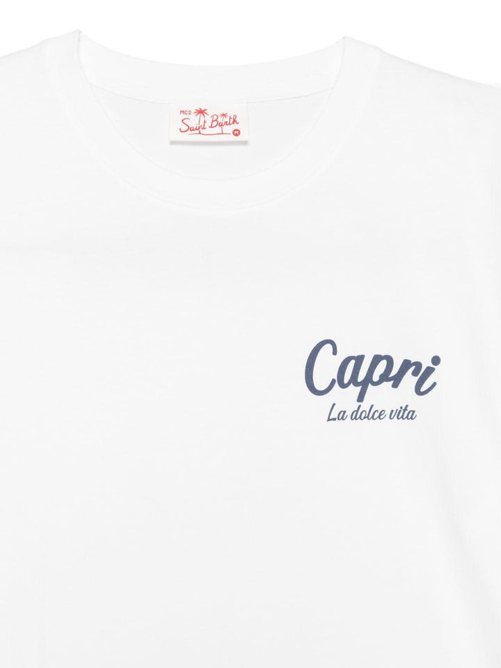 T-shirt bianca con stampa 