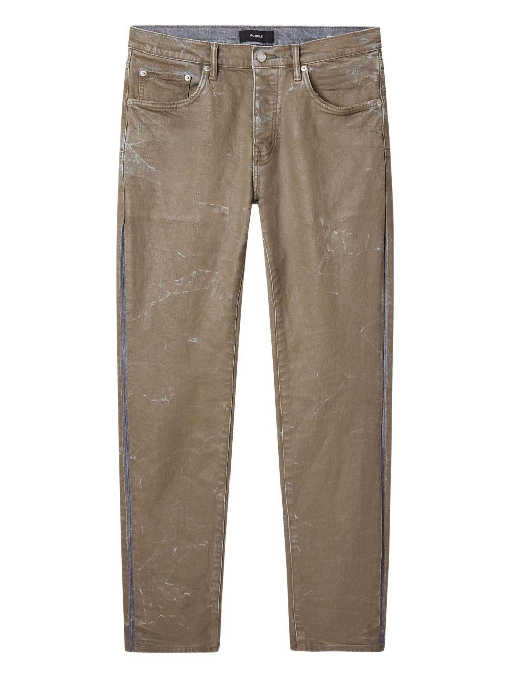 Jeans beige chiaro con effetto vissuto 