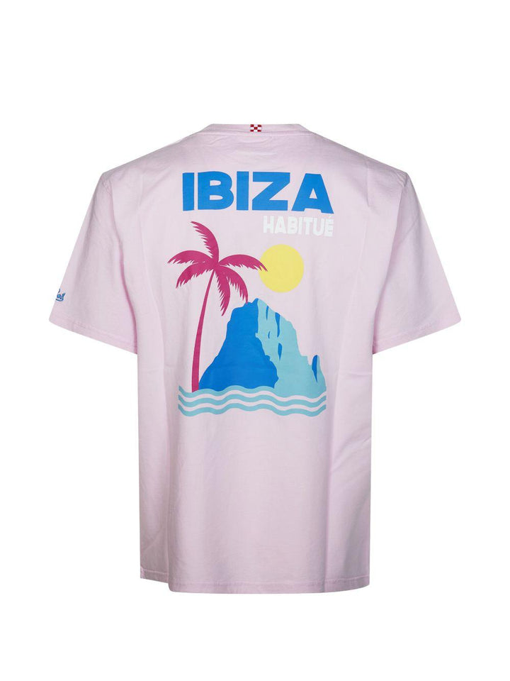 T-shirt rosa con stampa 