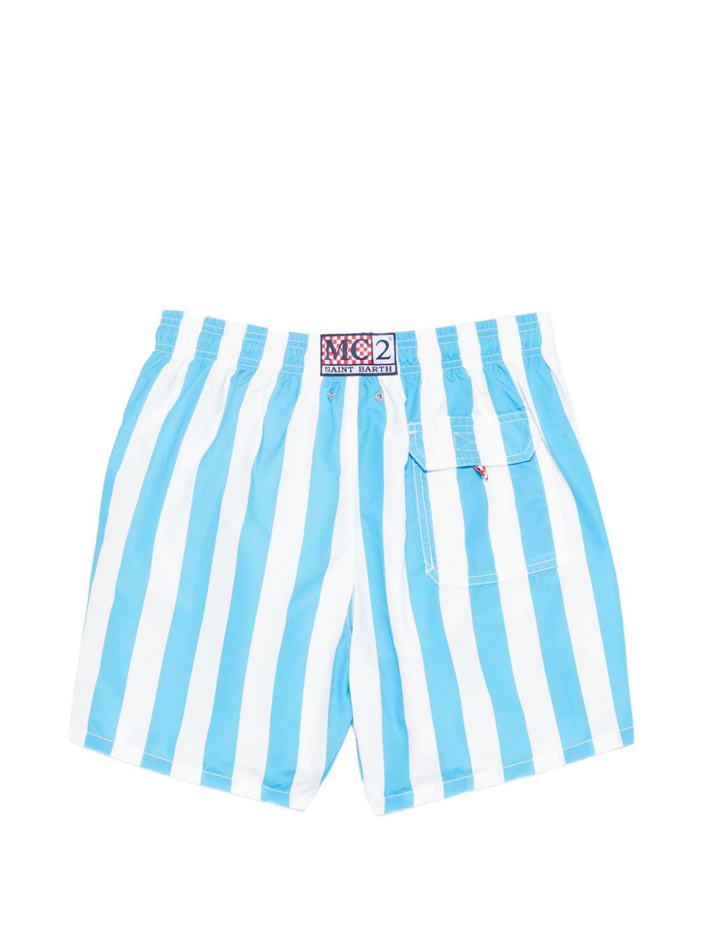 Costume da bagno azzurro/bianco a righe 