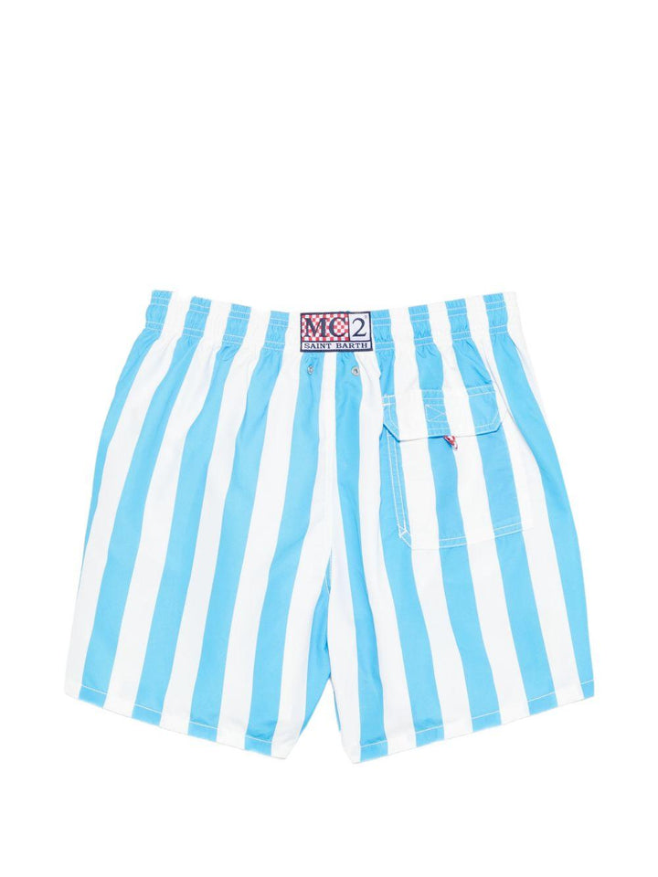 Costume da bagno azzurro/bianco a righe 