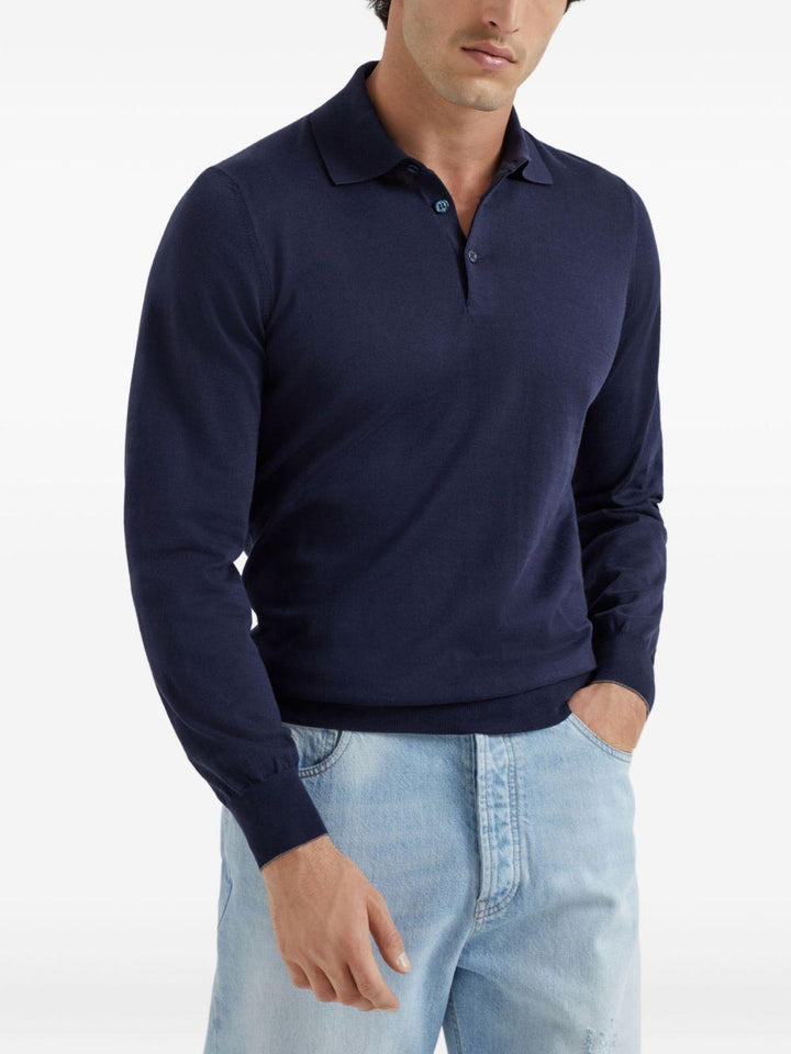 Maglione stile polo blu navy 
