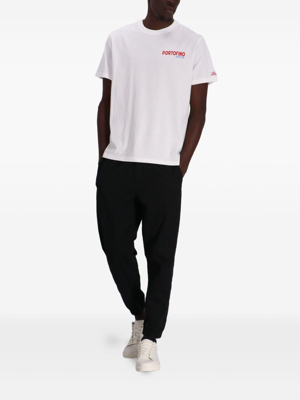 T-shirt bianca in cotone con stampa 