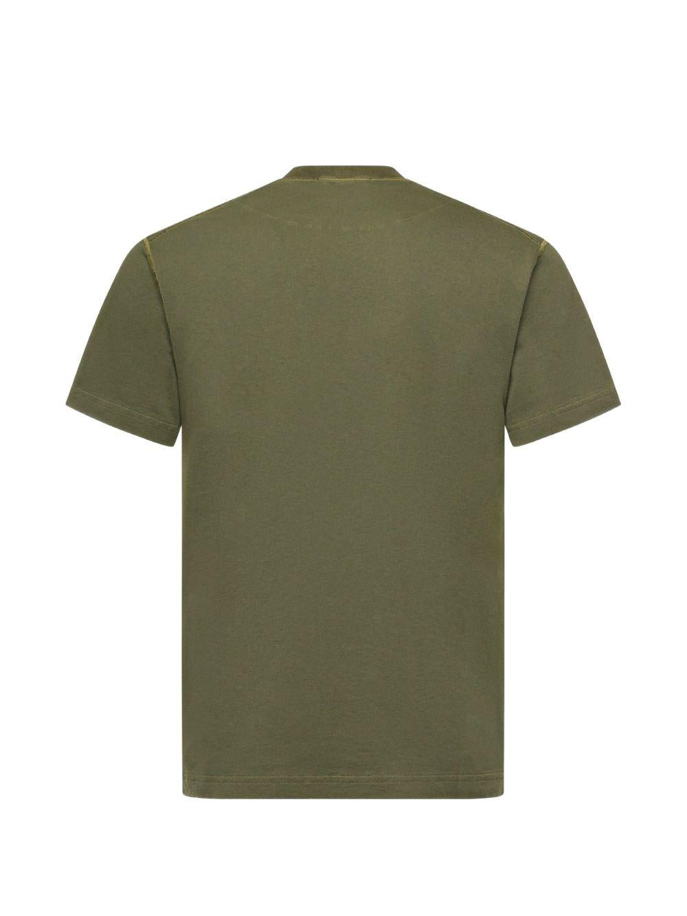 T-shirt con taschino verde militare 