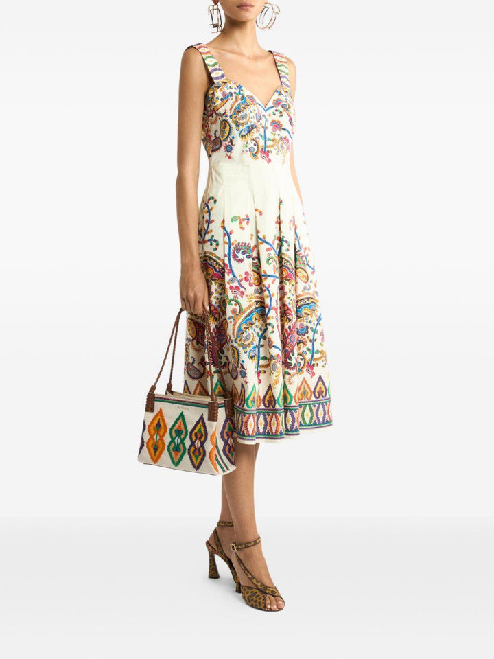 Abito midi con stampa paisley 