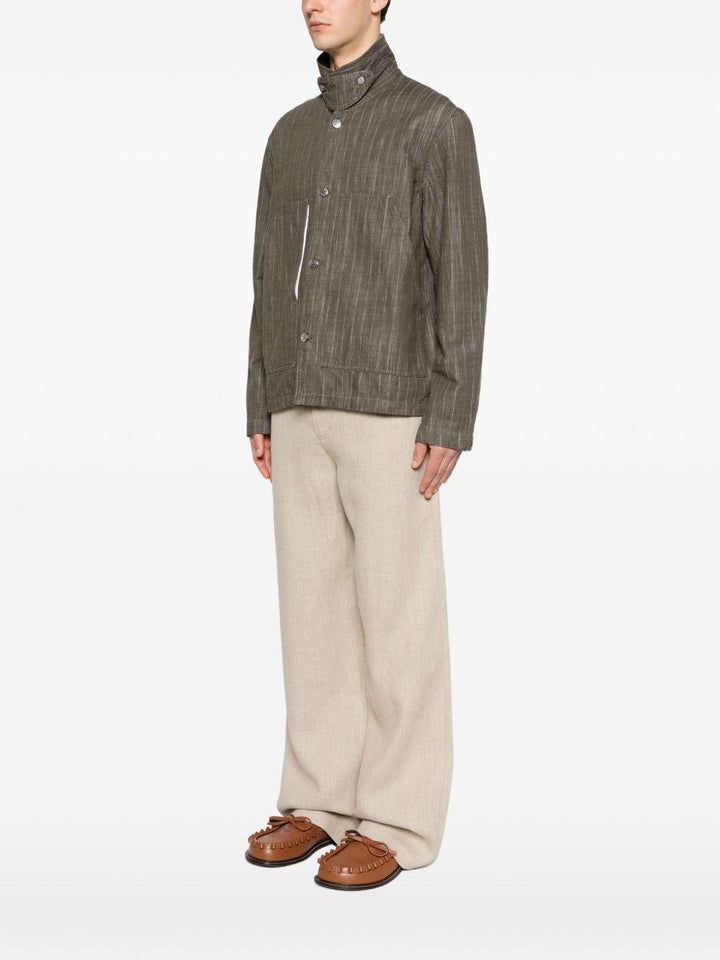 Giacca a righe con bottoni stripe khaki 