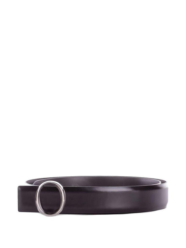 Cintura in pelle nera con fibbia 