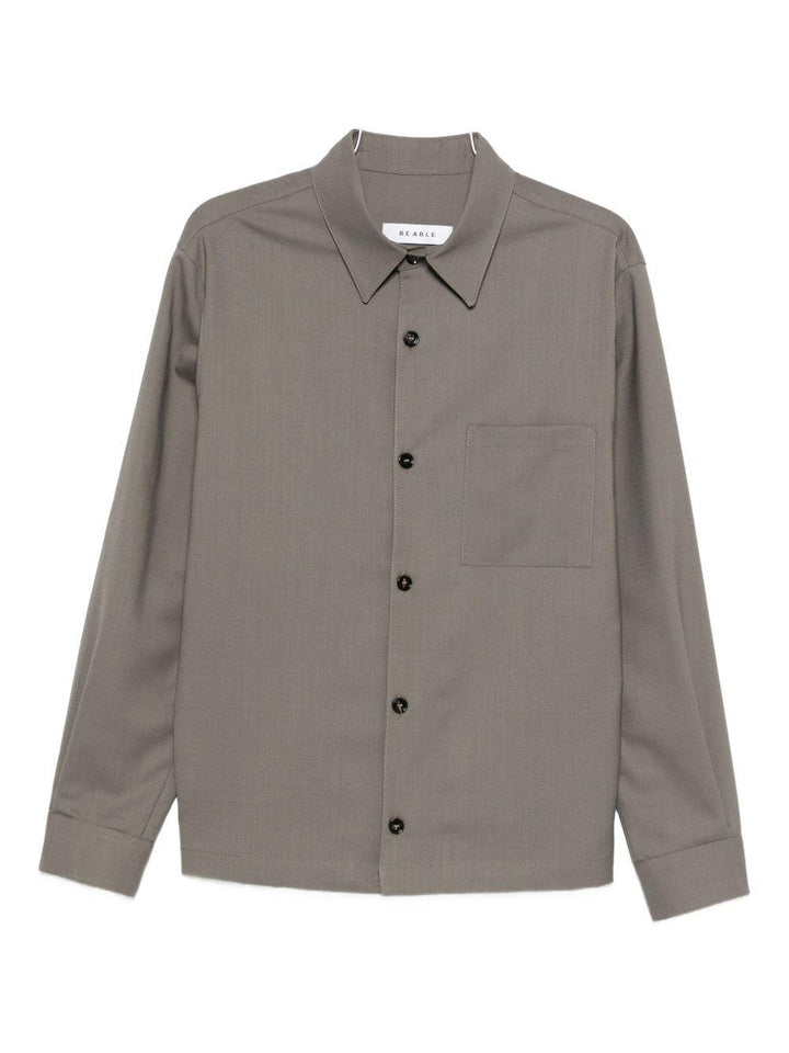 Camicia grigia a maniche lunghe 