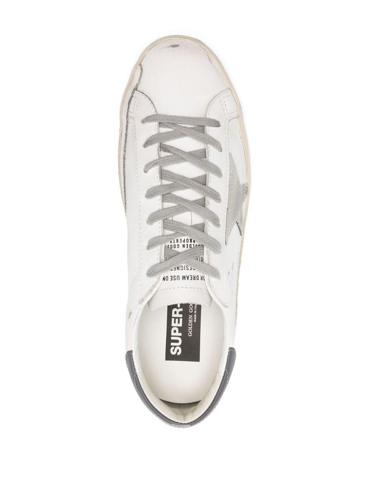 Sneakers Super-Star bianche, grigio e grigio antracite con effetto vissuto 