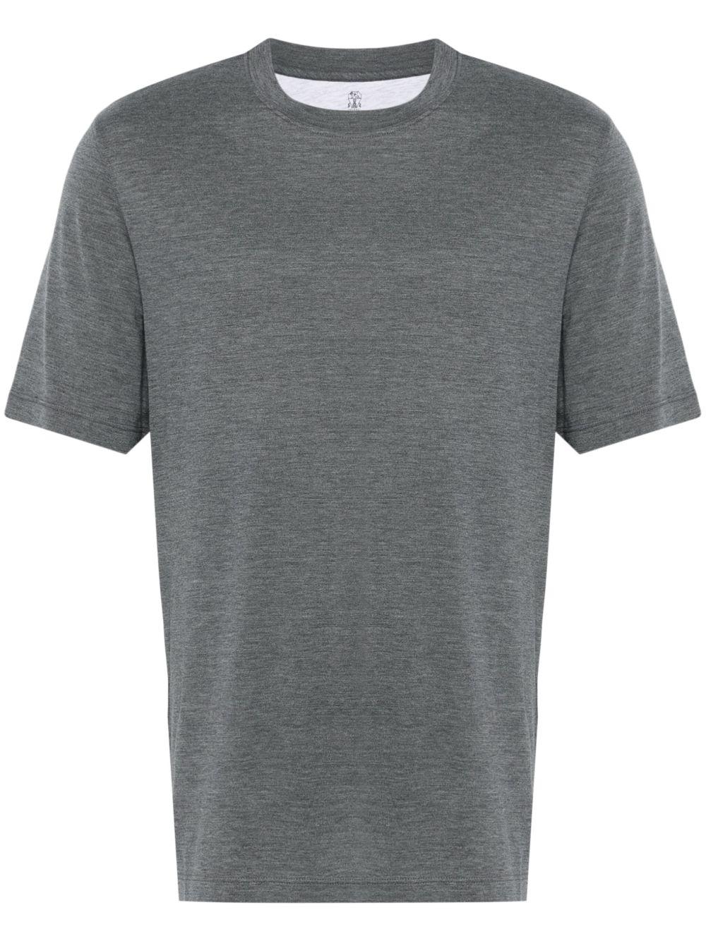 T-shirt grigia girocollo in jersey leggero