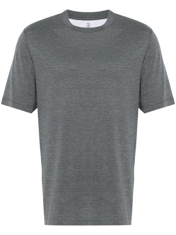 T-shirt grigia girocollo in jersey leggero