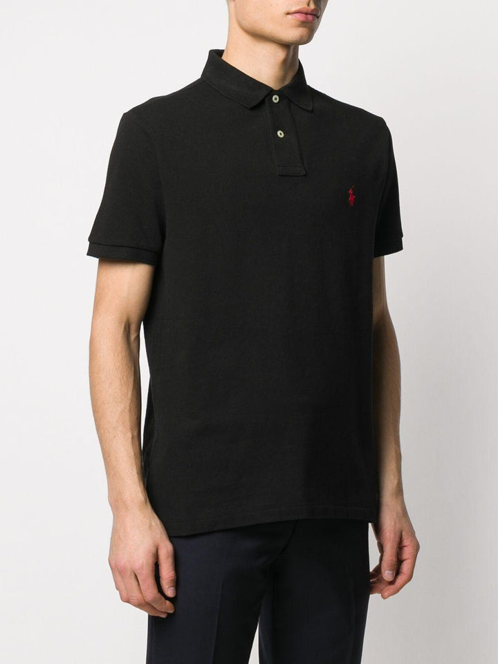 Polo con ricamo nera 