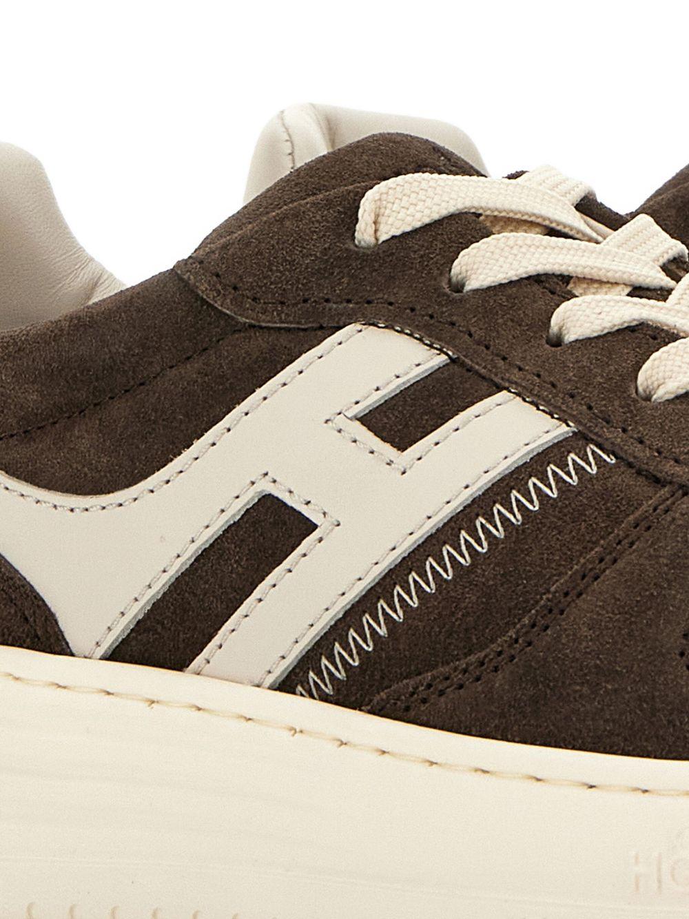 Sneakers beige e bianco crema con inserti 
