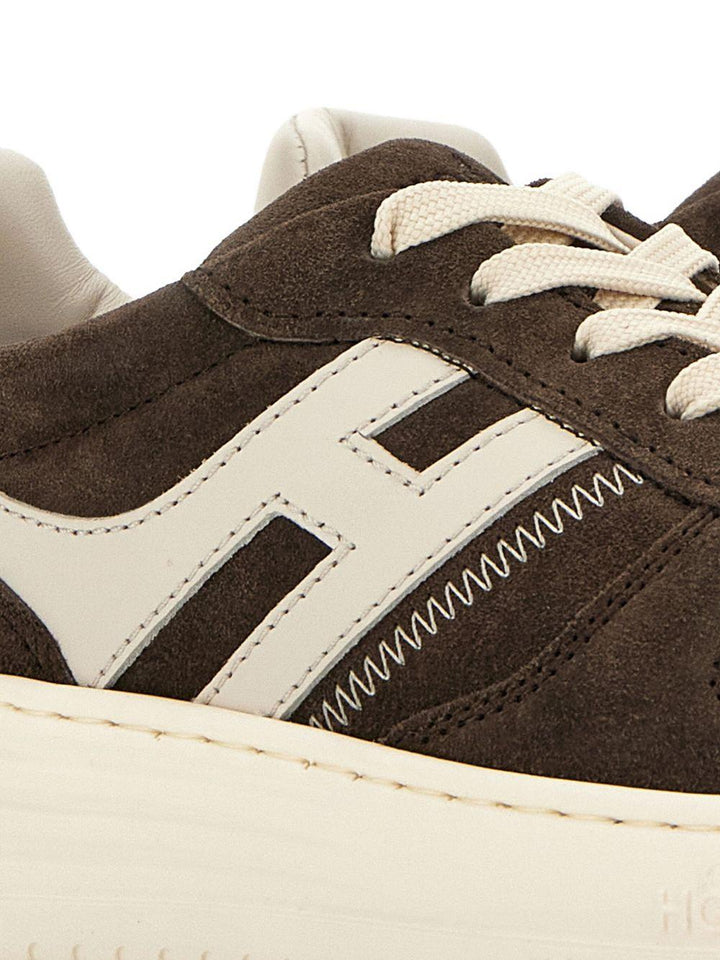 Sneakers beige e bianco crema con inserti 