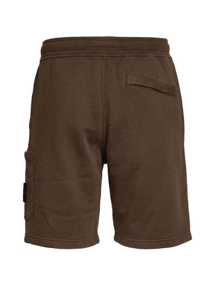 Shorts marrone con applicazione 