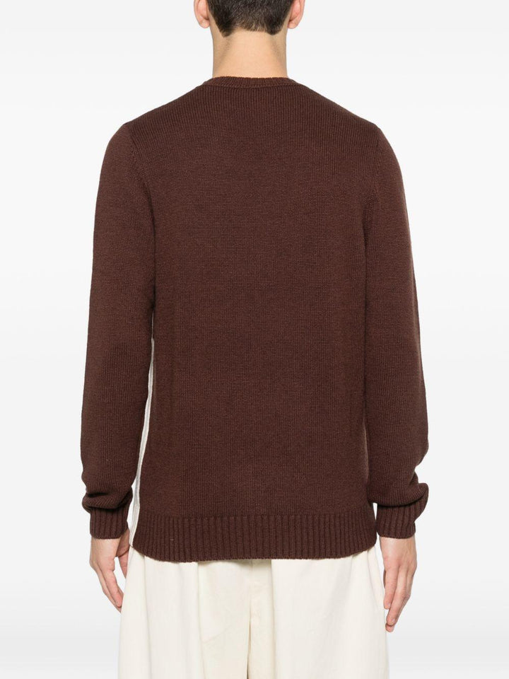 Maglione girocollo Bombardino marrone e bianco 