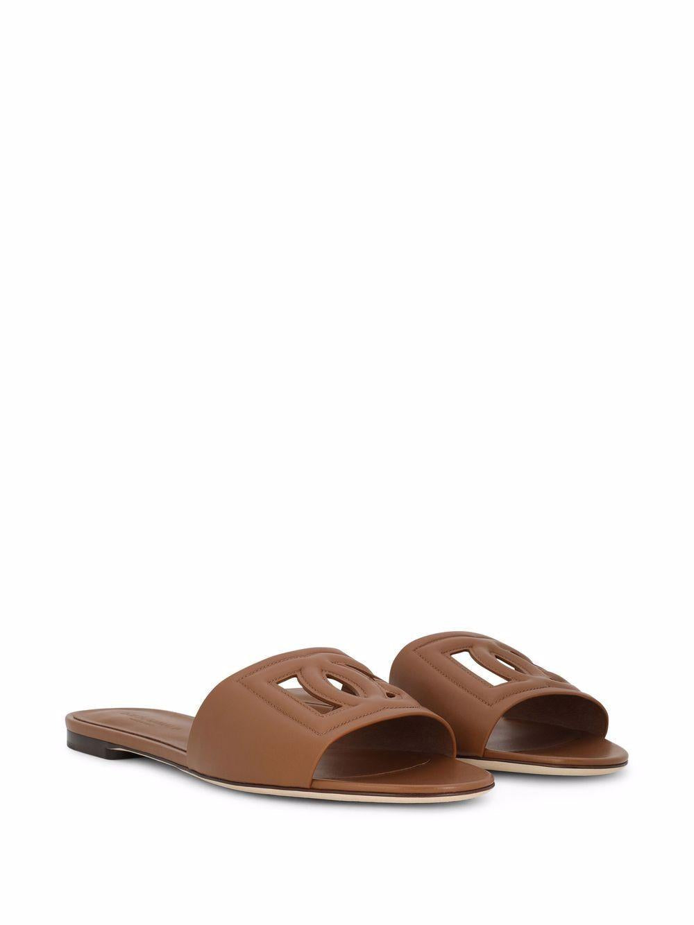 Sandali in pelle  con logo DG 